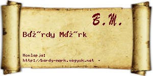 Bárdy Márk névjegykártya